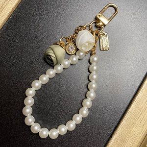 Handmade rose flower bag charm Keychain